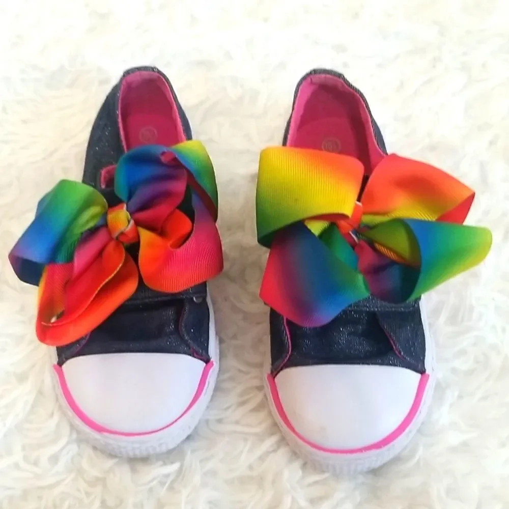 Nickelodeon Jojo Siwa  Kids Sneaker with Rainbow color Bow Sz 10.5